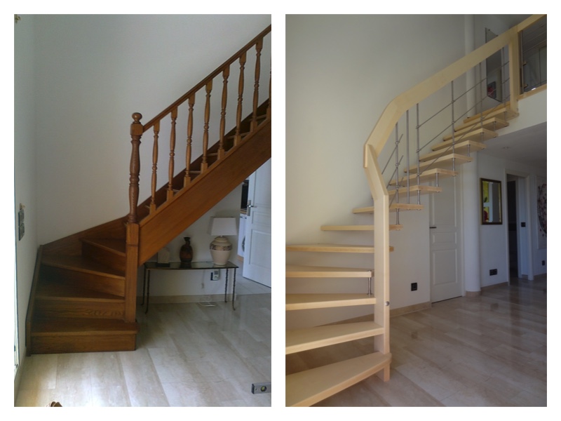 Remplacement d'un vieil escalier par un escalier design Treppenmeister