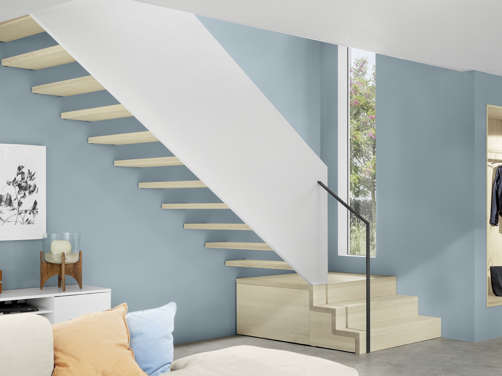 Escalier bois avec limon garde-corps en bois - Treppenmeister