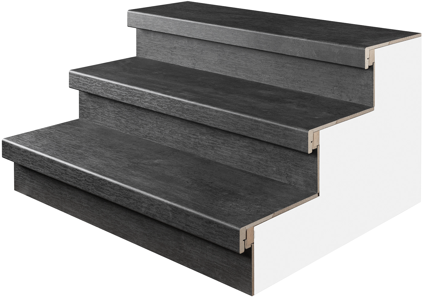 Habillage d'escalier décor béton anthracite