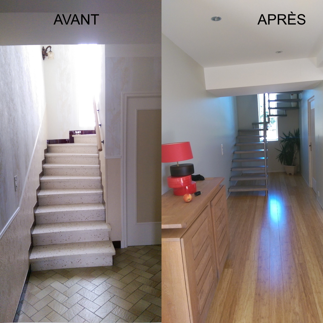 Escalier suspendu rénové par Treppenmeister
