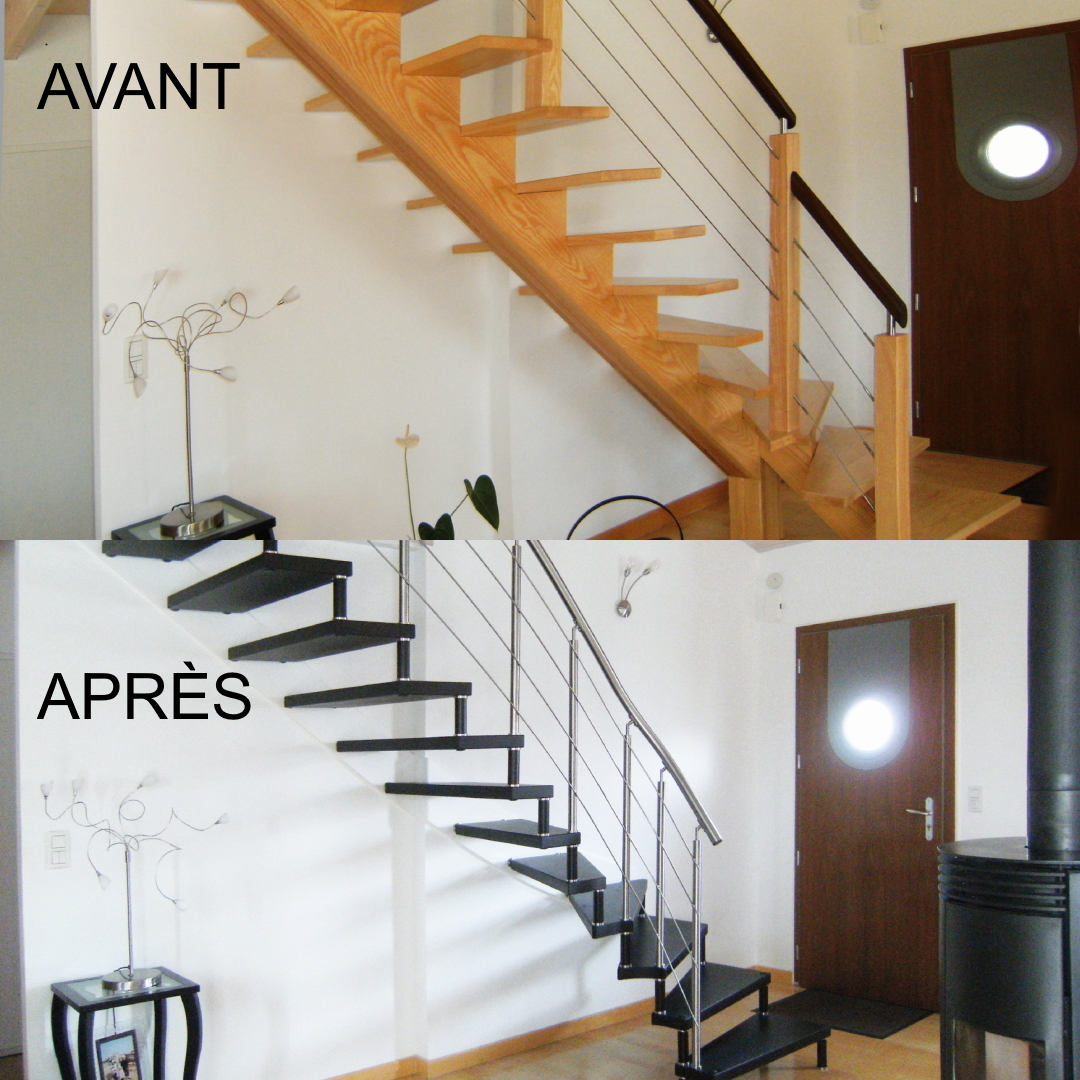 Rénovation d’escalier, changement d'escalier par un escalier suspendu Treppenmeister