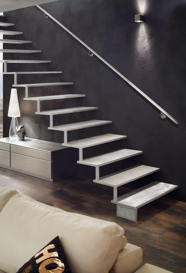 Escalier droit en aluminium